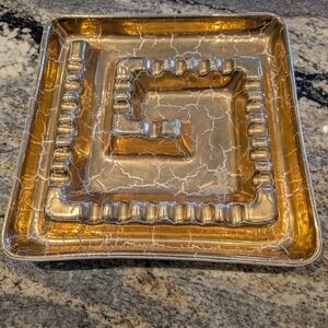 1960's Lester Bertsch Ashtray With 22K Gold Glaze Finish
